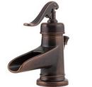 Single Lever Handle Waterfall Spout Bathroom Sink Faucet in Rustic Bronze