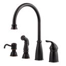 4-Hole Single Lever Handle Kitchen Faucet in Tuscan Bronze