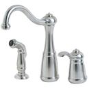 2.2 gpm 3-Hole Single Lever Handle Deckmount Kitchen Sink Faucet with Reach in Stainless Steel