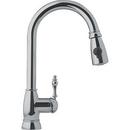 1.75 gpm Single Lever Handle Deckmount Kitchen Sink Faucet Gooseneck Spout in Satin Nickel