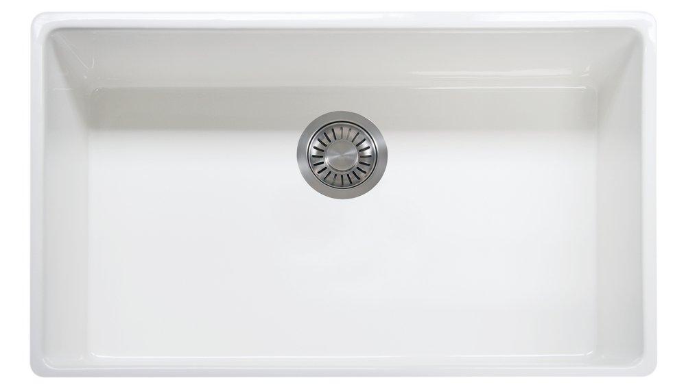 Franke White 33 x 20 in. Fireclay Single Bowl Farmhouse Kitchen Sink 