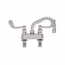 Fisher Stainless Steel 4 in. 2.2 gpm Deck Mount Faucet with 12 in. Gooseneck Spout and Lever Handle 