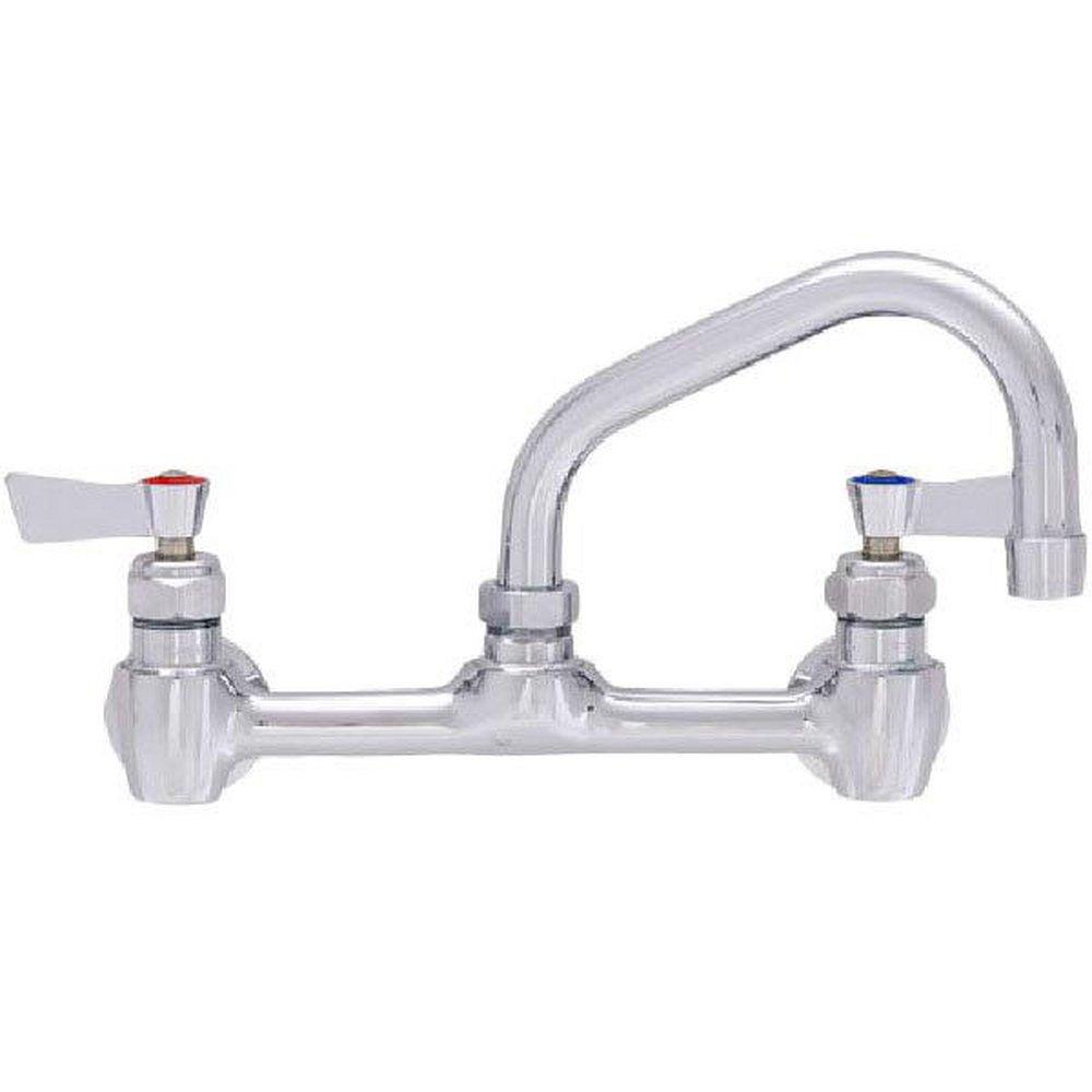 Fisher Stainless Steel 8 in. 2.2 gpm Adjustable Wall Faucet with 8 in. Swing Spout and Double Lever Handle 