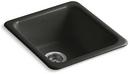 17 x 18-3/4 in. No Hole Cast Iron Single Bowl Dual Mount Kitchen Sink in Caviar