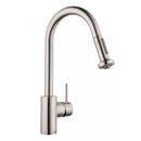1.5 gpm 1-Hole Pull-Out Kitchen Faucet with Single Lever Handle in Steel Optik
