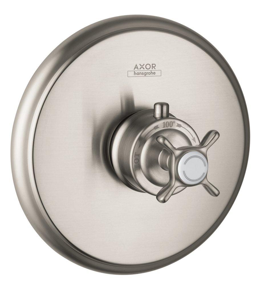 AXOR Brushed Nickel Thermostatic Trim with Single Cross Handle 