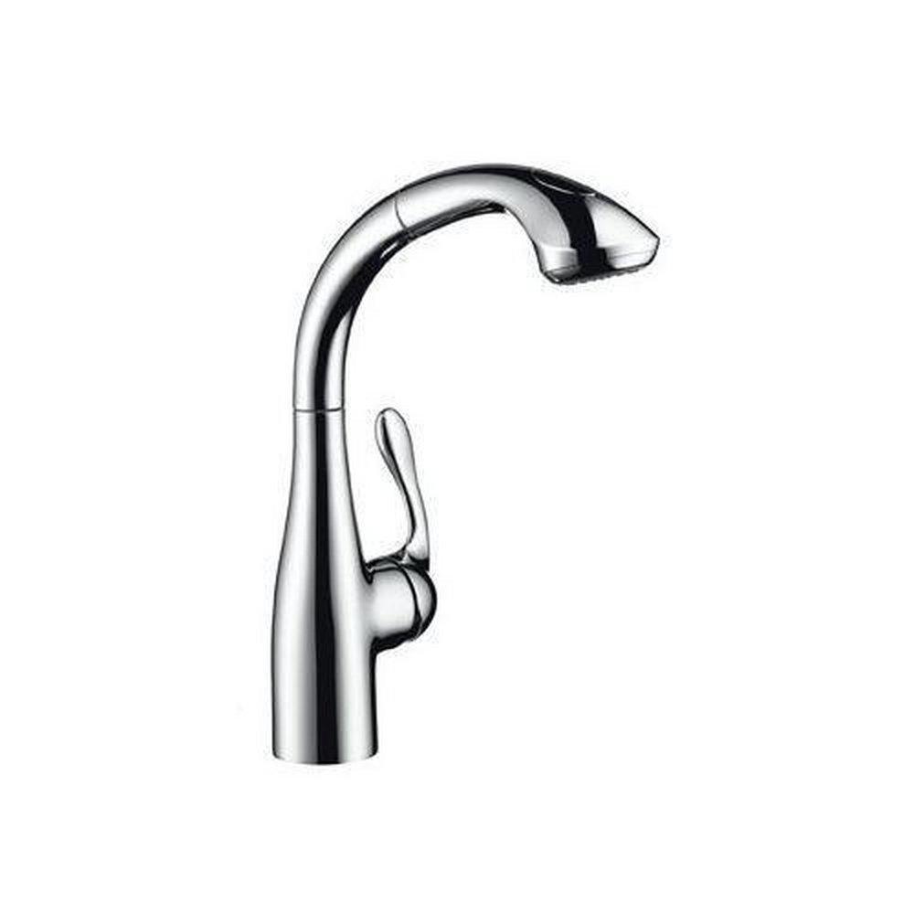 Hansgrohe Steel Optik 1.5 gpm Kitchen Faucet with Single Lever Handle with Pull-Out Spray 