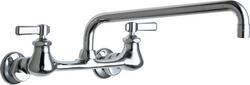 Two Handle Lever Wall Mount Service Faucet in Polished Chrome