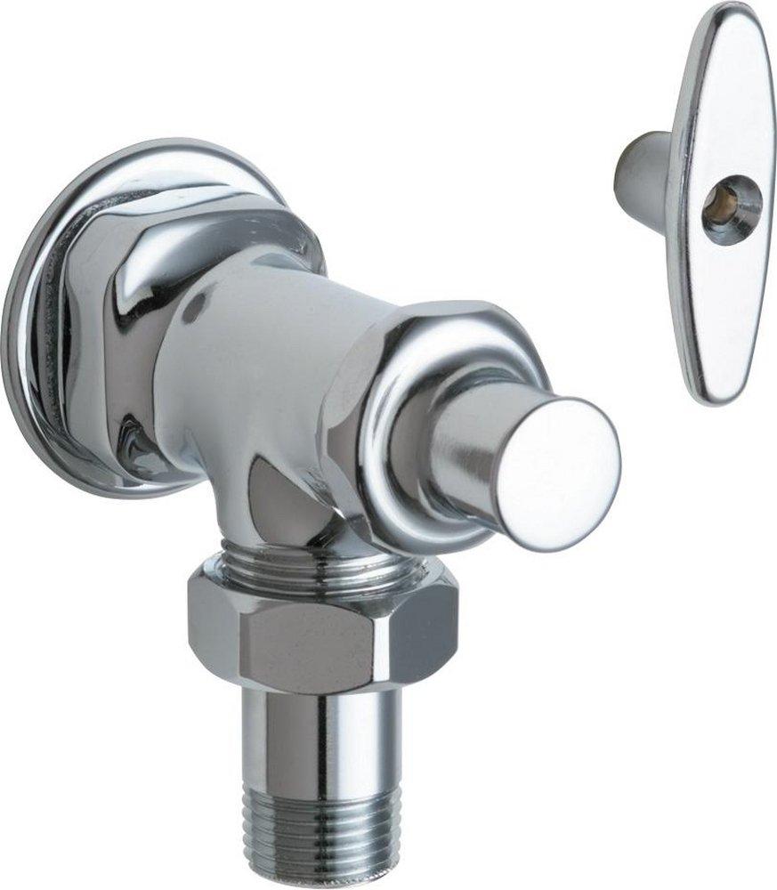 Chicago Faucets Polished Chrome FNPT x MNPT T-Handle Angle Supply Stop Valve in Polished Chrome 