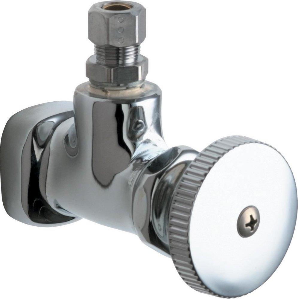 Chicago Faucets Polished Chrome FNPT x OD Compression Wheel Angle Supply Stop Valve in Polished Chrome 