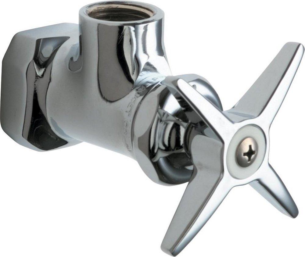 Chicago Faucets Polished Chrome FNPT Cross Handle Angle Supply Stop Valve in Polished Chrome 