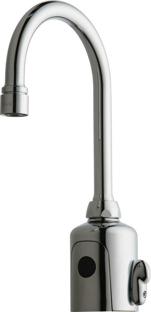 Chicago Faucets Polished Chrome No Handle Sensor Bathroom Sink Faucet 