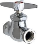 1/2 in. FNPT Cross Handle Straight Supply Stop Valve in Polished Chrome
