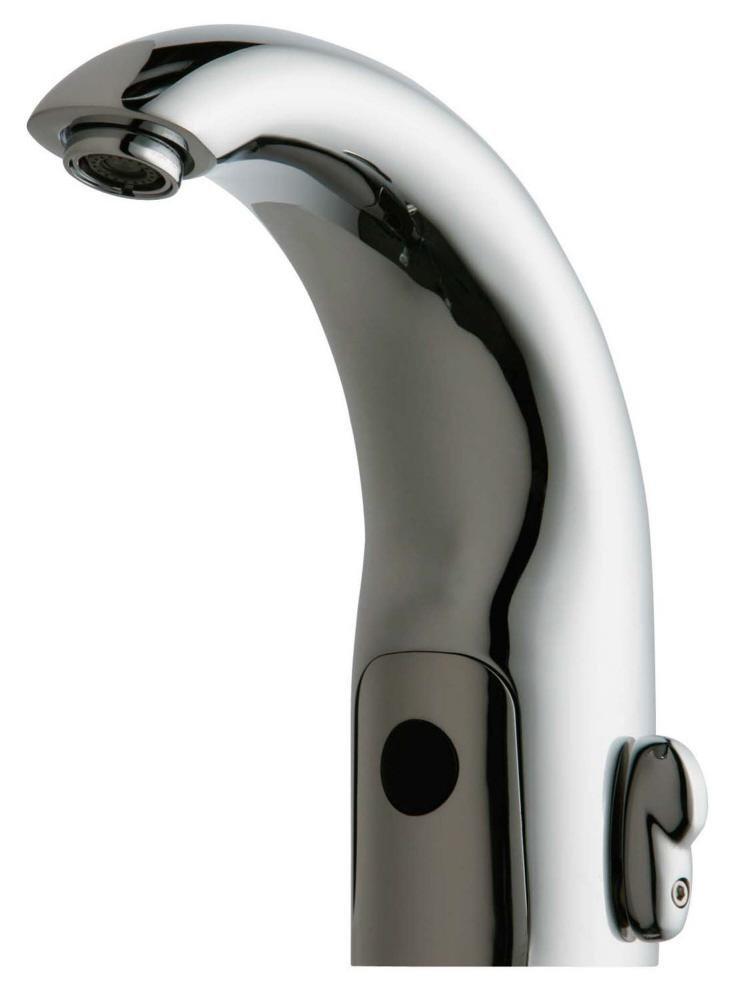 Chicago Faucets Polished Chrome No Handle Sensor Bathroom Sink Faucet 