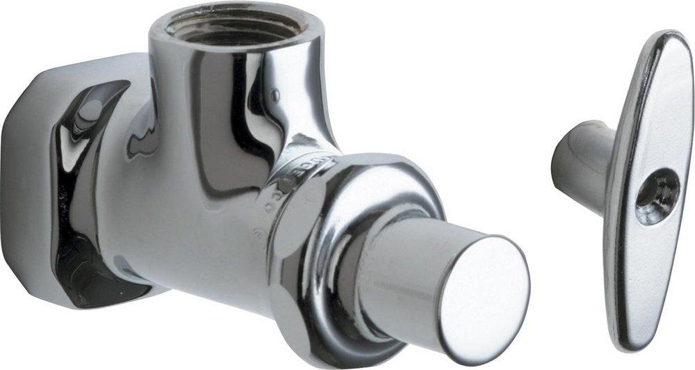 Chicago Faucets Polished Chrome FNPT T-Handle Angle Supply Stop Valve in Polished Chrome 