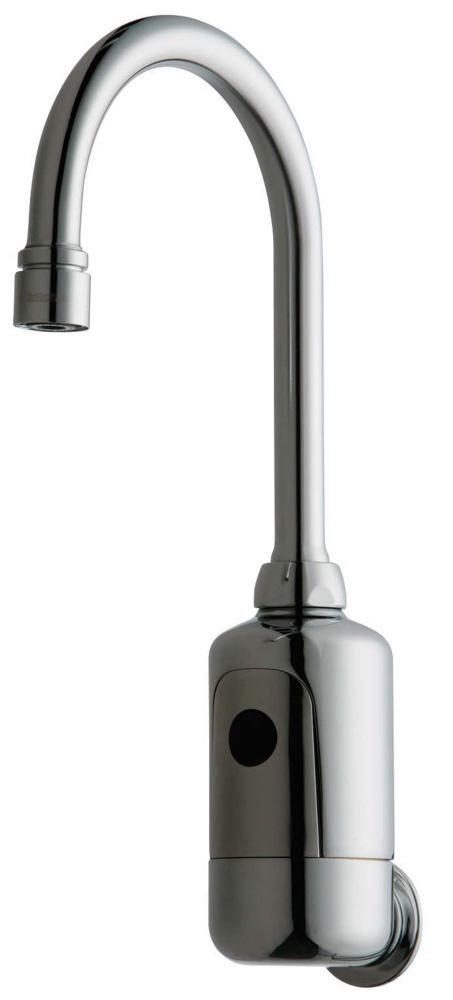 Chicago Faucets Polished Chrome 2.2 gpm 1-Hole Gooseneck Sink Faucet with Dual Beam Infrared Sensor 