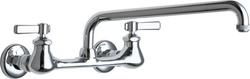 Two Handle Lever Wall Mount Service Faucet in Polished Chrome