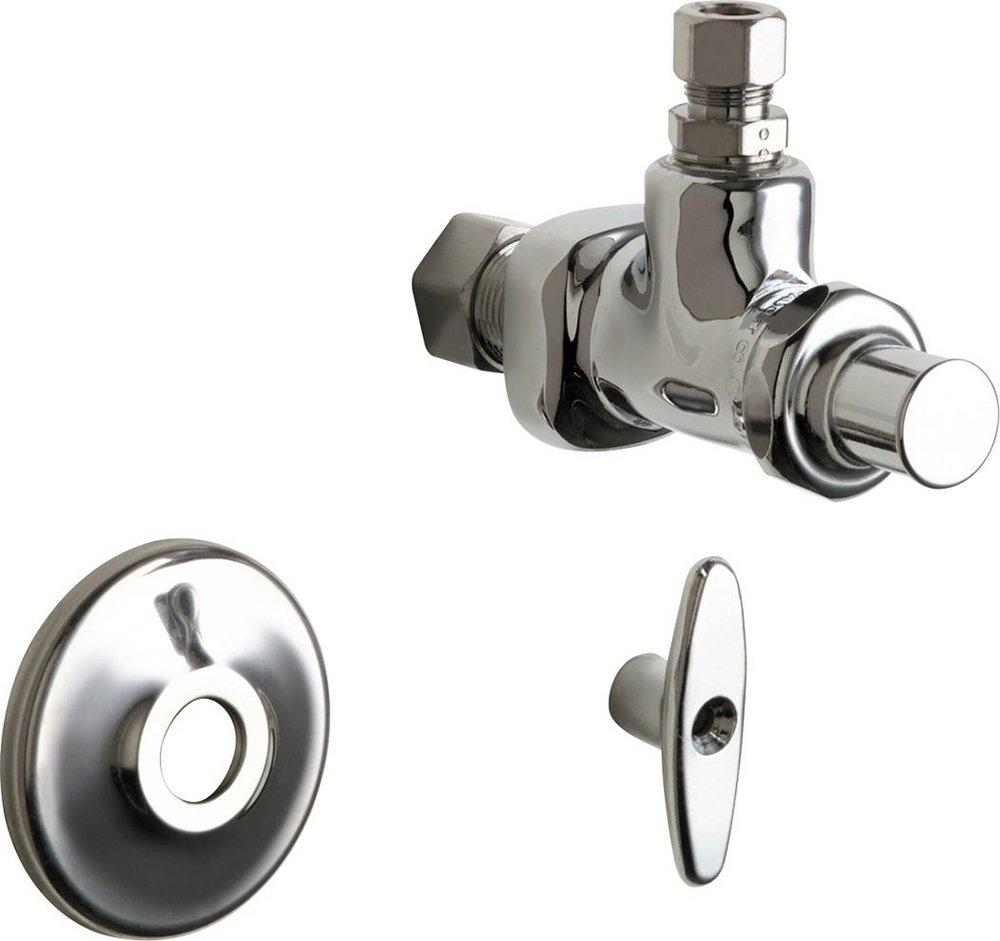 Chicago Faucets Polished Chrome OD Compression T-handle Angle Supply Stop Valve in Polished Chrome 