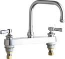 Chicago Faucets Polished Chrome Two Handle Lever Deck Mount Service Faucet 