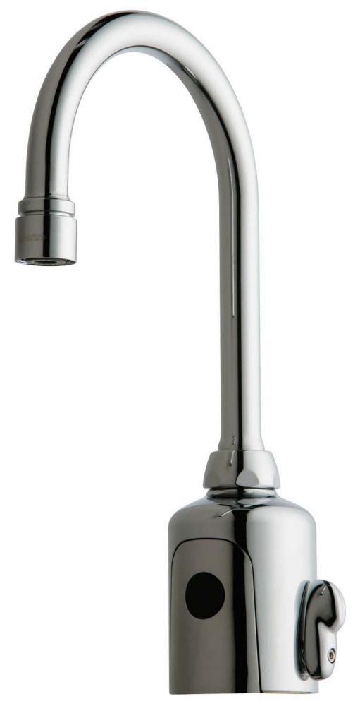 Chicago Faucets Polished Chrome No Handle Sensor Bathroom Sink Faucet 