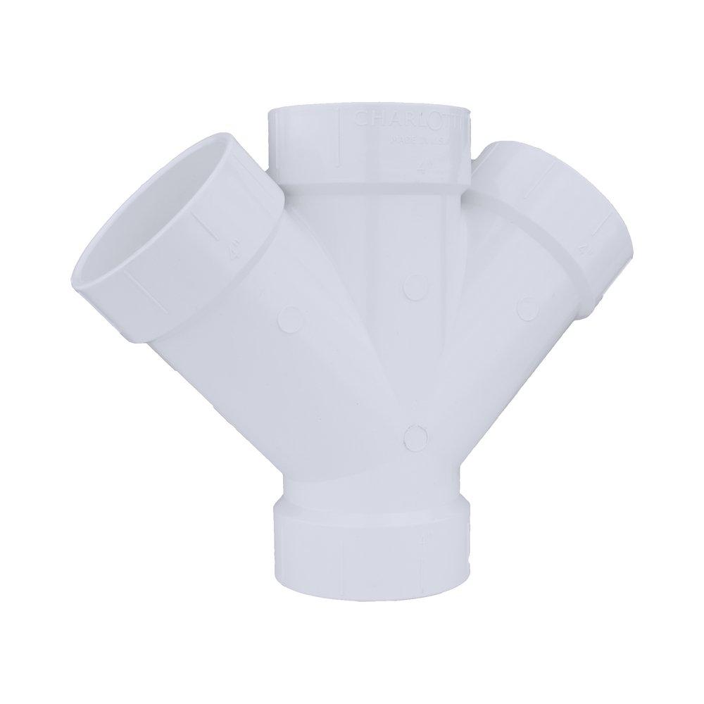 White PVC DWV Double Wye 
