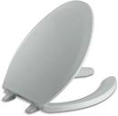 Elongated Open Front Toilet Seat with Cover in Ice Grey