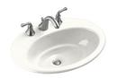 Cast Iron Lavatory with 4 in. Centerset Faucet  White