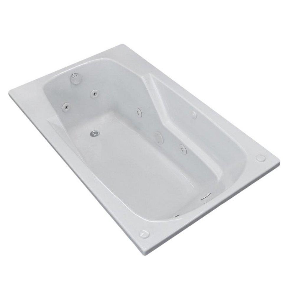Bathcraft White 42 x 72 in. Whirlpool Drop-In Bathtub with Left Drain 