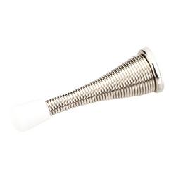 3 in. Spring Door Stop in Nickel with Rubber Tip