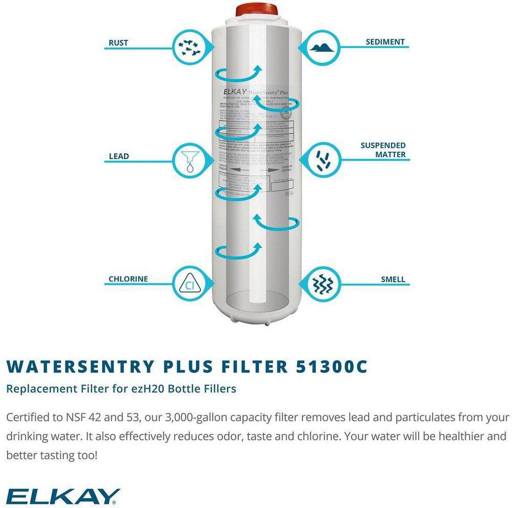 Elkay Rough Chrome Replacement Filter for EZ H2O Bottle Filling Stations 