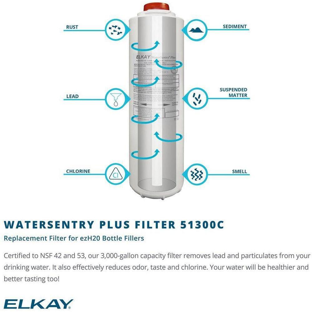 Elkay Rough Chrome Replacement Filter for EZ H2O Bottle Filling Stations 