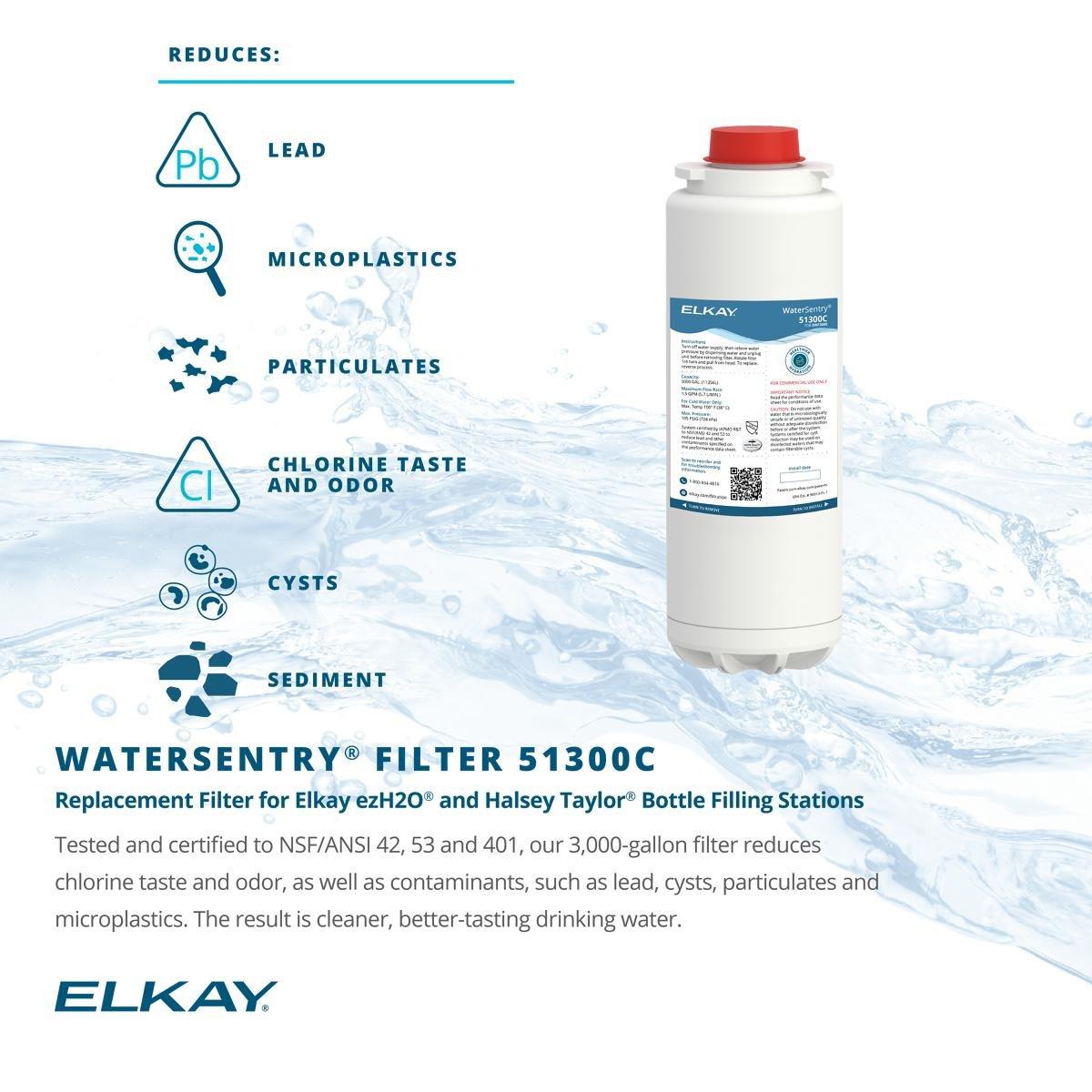 Elkay Rough Chrome Replacement Filter for EZ H2O Bottle Filling Stations 