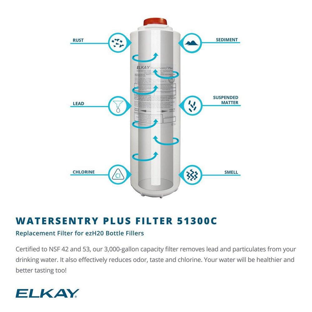 Elkay Light Grey Granite Galvanized Steel, Plastic, Rubber and Stainless Steel Indoor Bottle Filling Station 