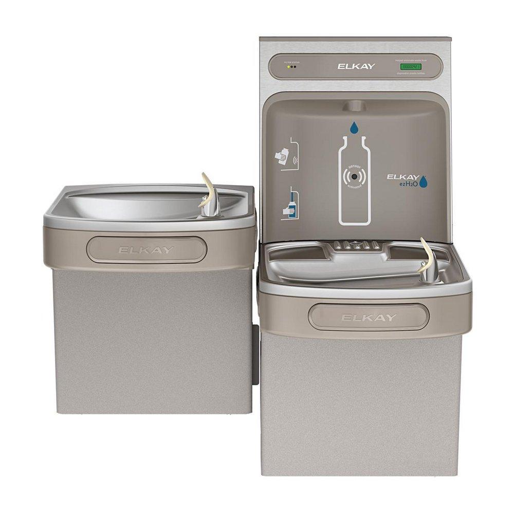 Elkay Light Grey Granite Galvanized Steel, Plastic, Rubber and Stainless Steel Indoor Bottle Filling Station 