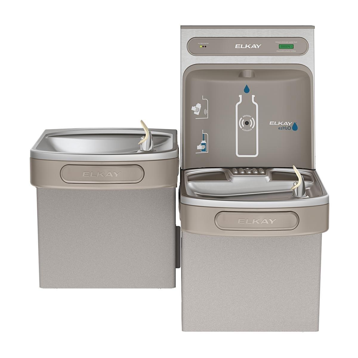 Elkay Light Grey Granite Galvanized Steel, Plastic, Rubber and Stainless Steel Indoor Bottle Filling Station 