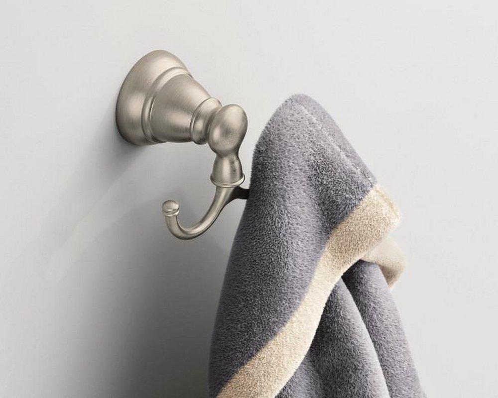Moen Brushed Nickel 2-Hook Robe Hook 