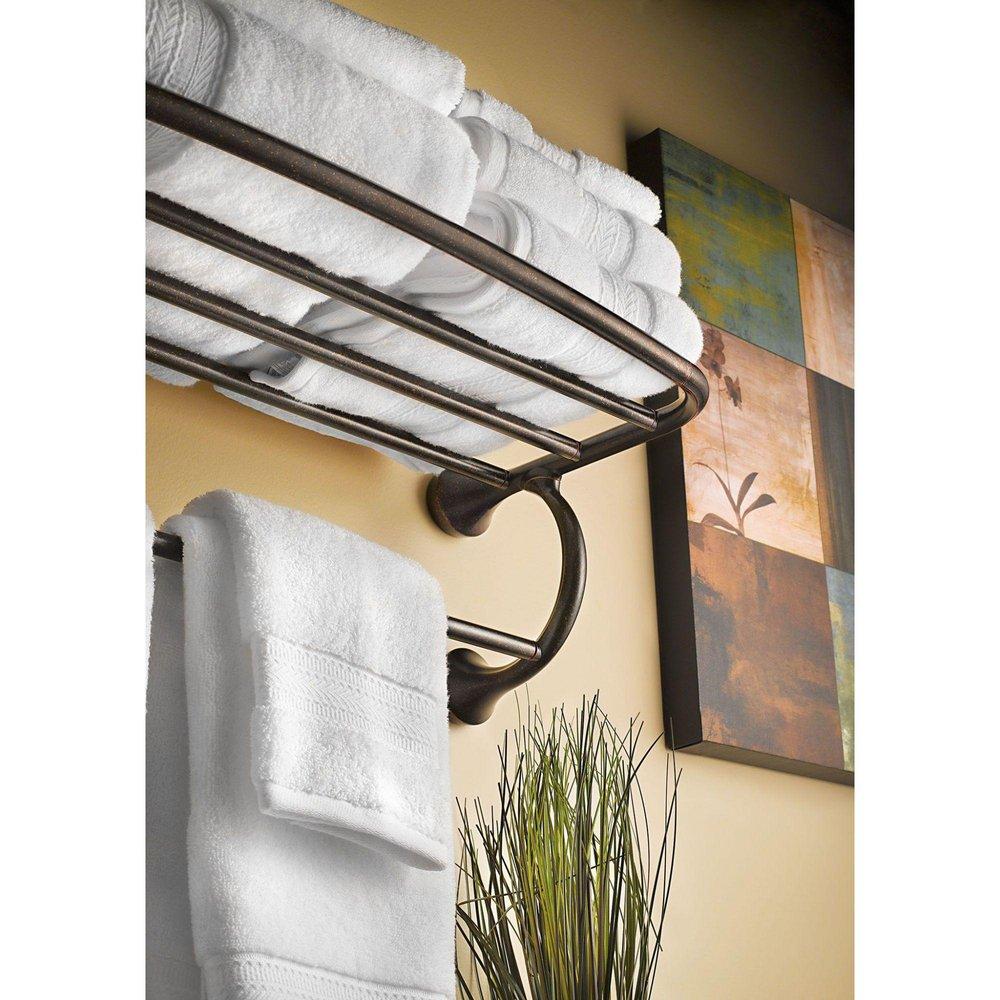 Moen Oil Rubbed Bronze 24 in. Stainless Steel and Zinc Bathroom Shelf 