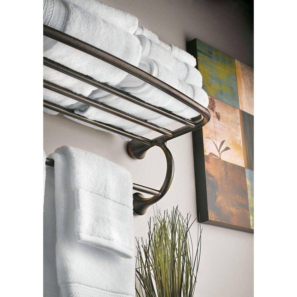 Moen Oil Rubbed Bronze 24 in. Stainless Steel and Zinc Bathroom Shelf 