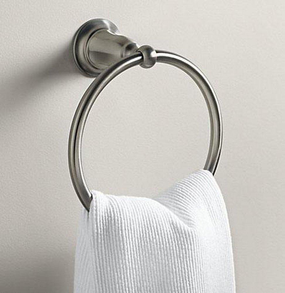 KOHLER Vibrant&reg; Brushed Nickel Round Closed Towel Ring 