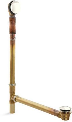 27-3/8 in. Brass Toe-Tap Drain in Vibrant Polished Nickel