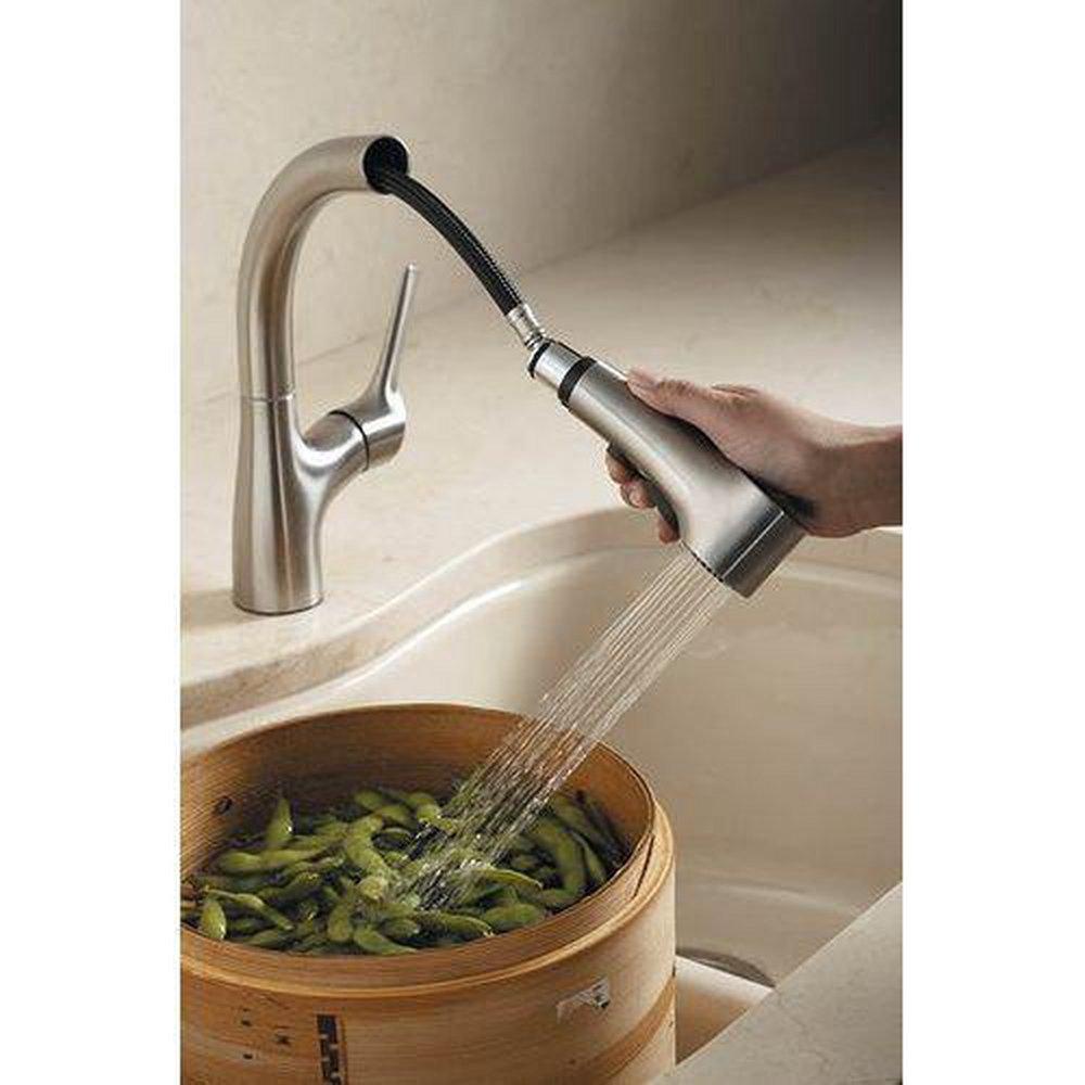 KOHLER Vibrant&reg; Stainless Single Handle Pull Out Kitchen Faucet 