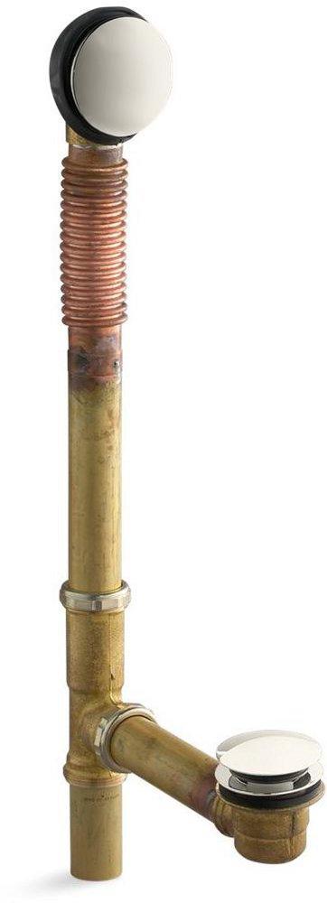KOHLER Vibrant&reg; Polished Nickel 18-1/2 in. Brass Toe-Tap Drain 