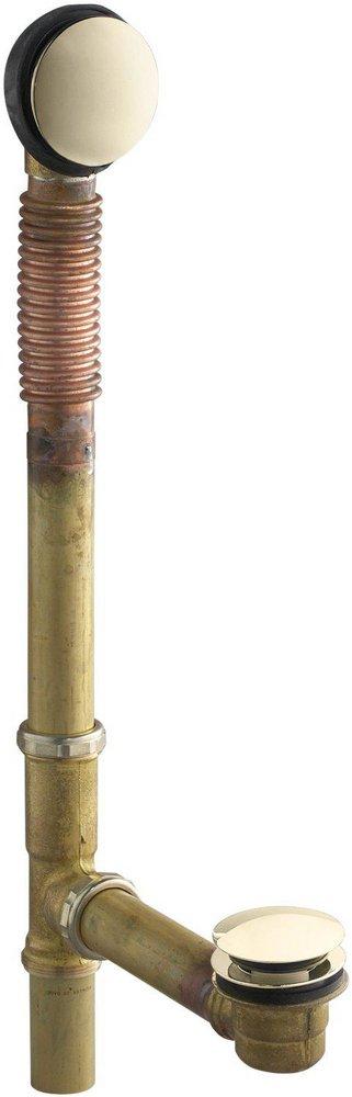 KOHLER Vibrant&reg; French Gold 18-1/2 in. Brass Toe-Tap Drain 
