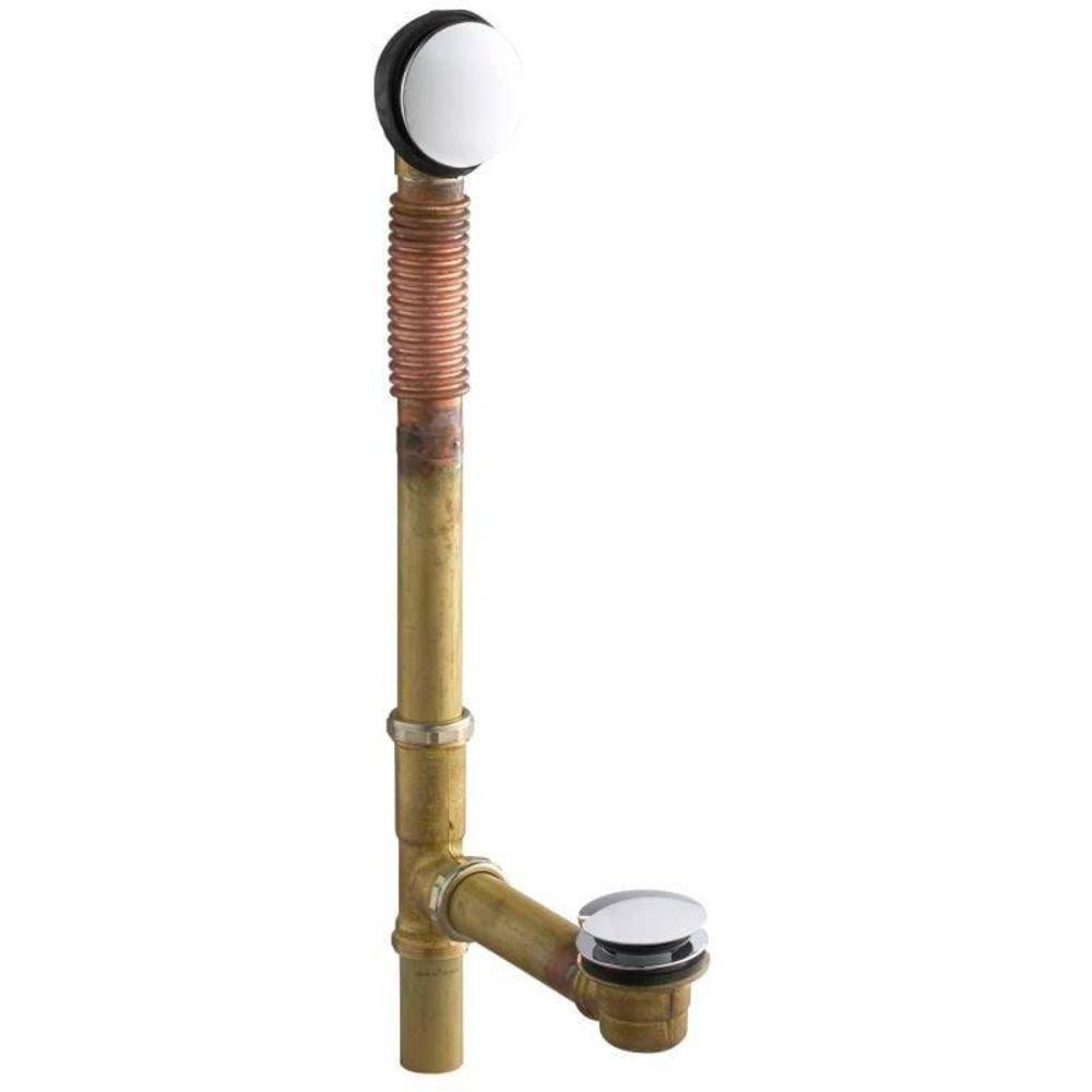 KOHLER Vibrant Brushed Nickel 18-1/2 in. Brass Toe-Tap Drain 