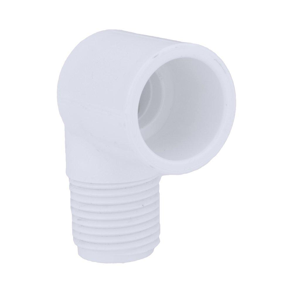 White PVC Schedule 40 90° Socket x MPT Elbow 
