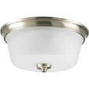 Progress Lighting Brushed Nickel 100W 2-Light 120V Medium Flushmount Ceiling Fixture 