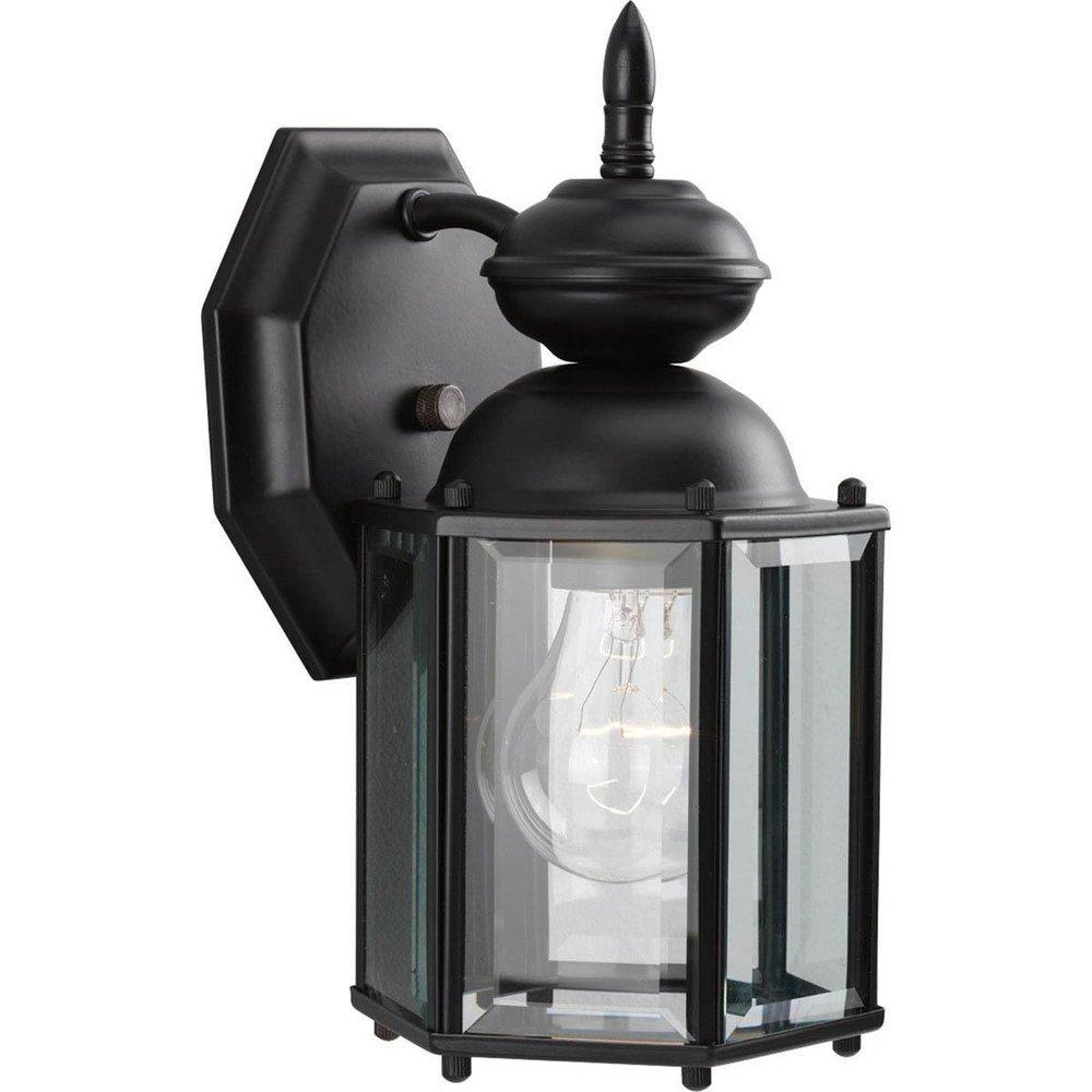 Progress Lighting Black 10-1/4 x 5-3/8 in. 100W 1-Light Outdoor Wall Lantern 