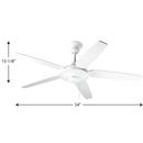 Progress Lighting White 54 in. 5-Blade Ceiling Fan 