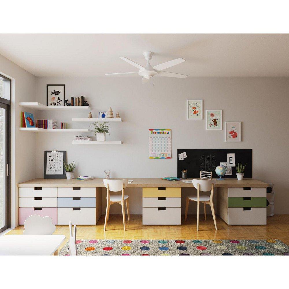 Progress Lighting White 54 in. 5-Blade Ceiling Fan 