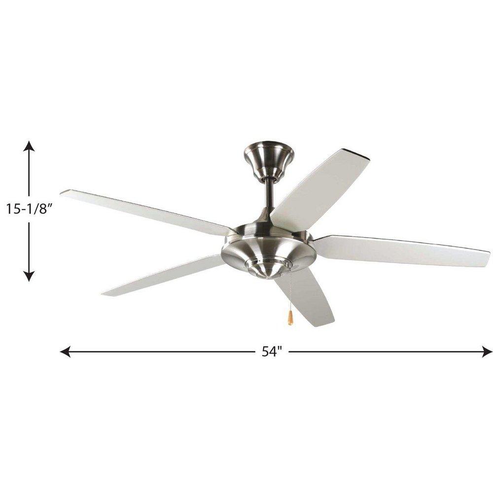 Progress Lighting Brushed Nickel 54 in. 5-Blade Ceiling Fan 
